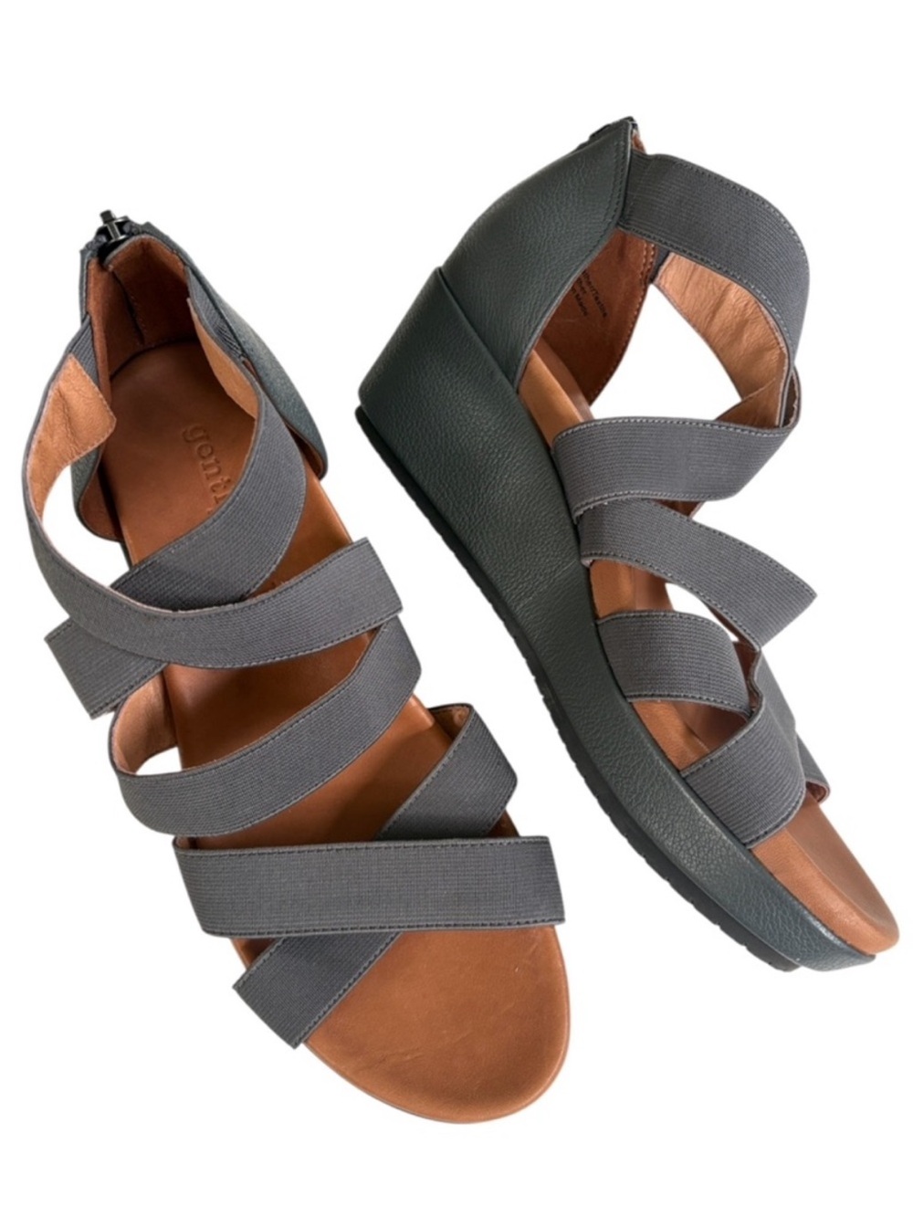 EUC Gentle Souls Leather Mia
Wedge Sandals Grey Size 8